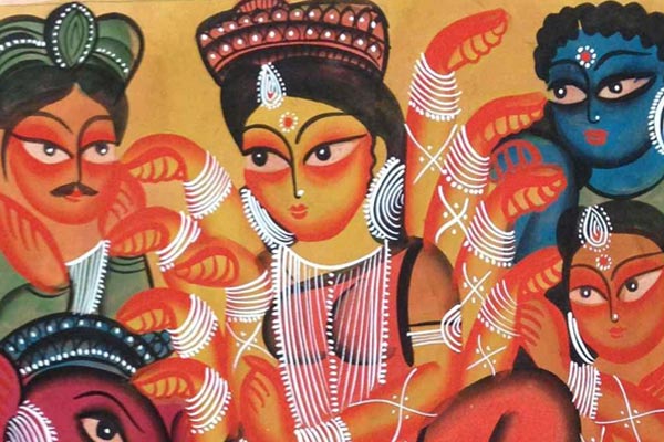 •Kalighat Paintings: