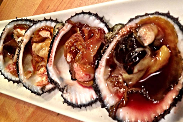 7. Blood clams (consumed in China): They ingest viruses and bacteria that causes hepatitis A, E, typhoid and dysentery.