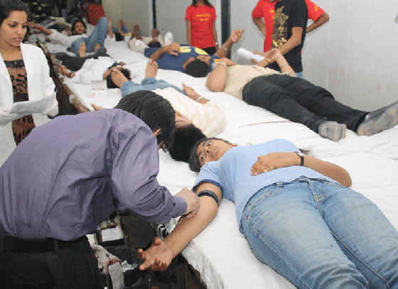 Summer blood donation camp in the city