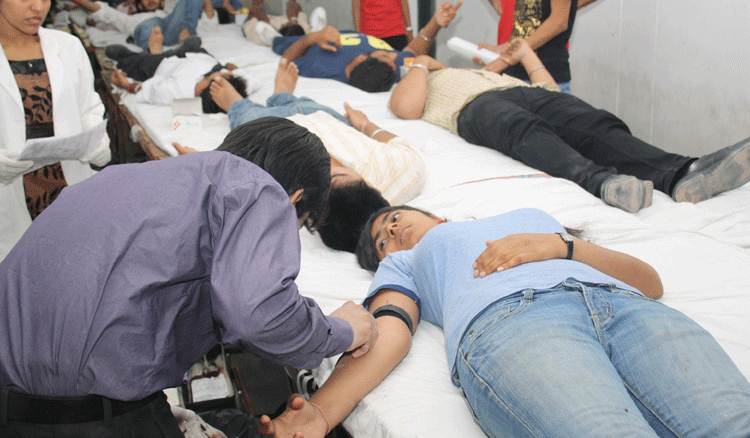 Summer blood donation camp in the city