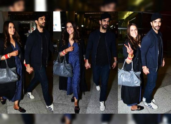 Neha Dhupia and Angad Bedi leave for their honeymoon