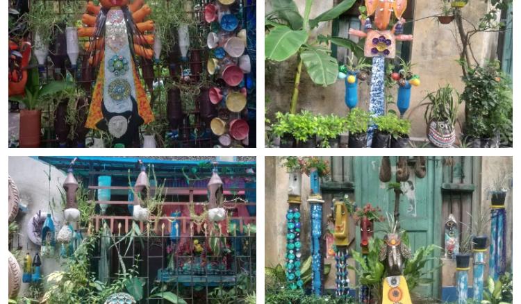 Garden made by waste bottles