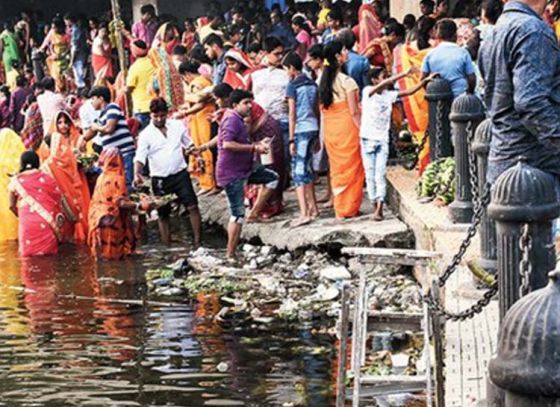 No chhath puja celebrations at Rabindra Sarobar