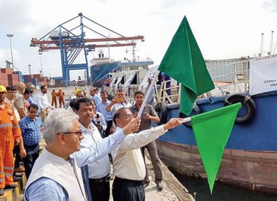 Cargo container flagged off from Haldia