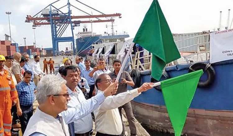 Cargo container flagged off from Haldia
