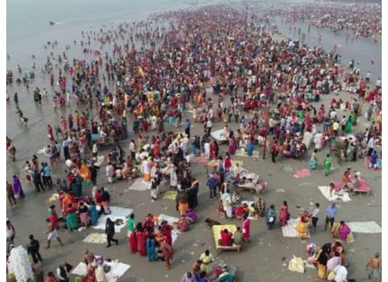 গঙ্গাসাগরে পুণ্যস্নান শুরু হয়ে গেছে রাত থেকেই