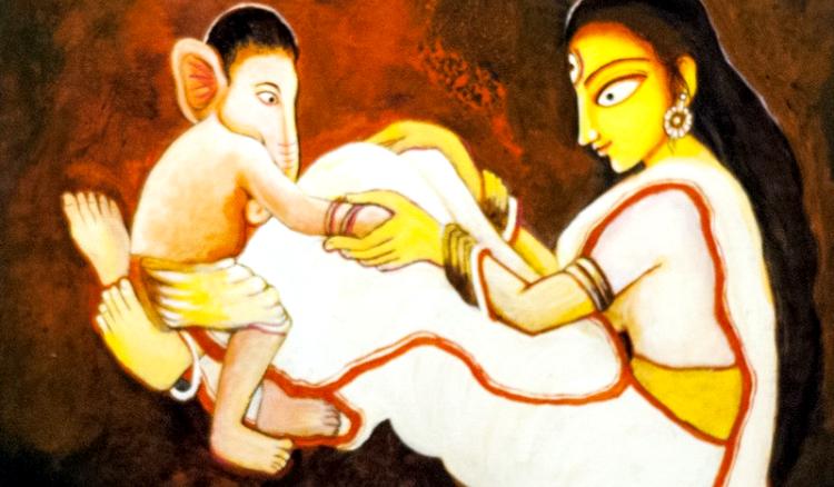 Goddess Durga as mother