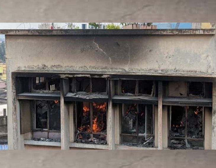 A terrible fire broke out at the government office on Central Avenue.