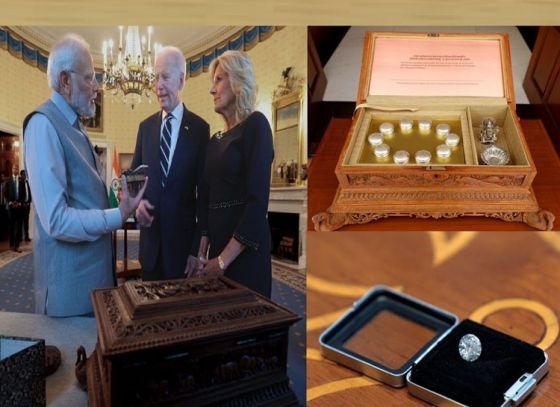 PM Modi Presented Green Diamond And Sandalwood Box As Special Gifts To Joe Biden And First Lady