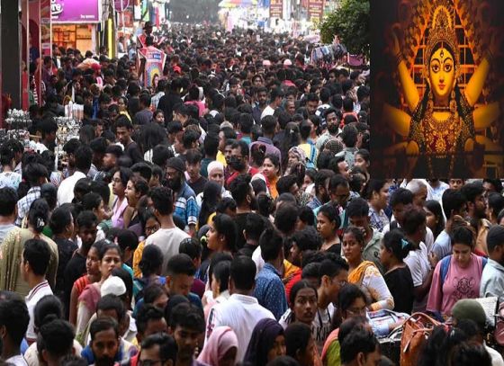 Unprecedented Crowds Flock to Durga Puja Pandals In Tritiya!