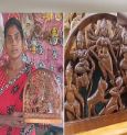 Unique Durga Puja Idol Carved from Wood Draws Crowds in Purulia District